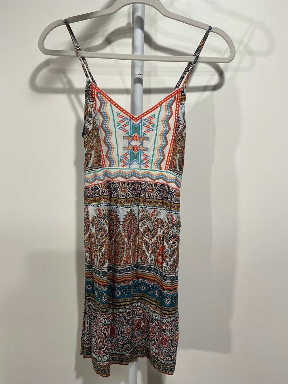 Flying Tomato Multicolor Printed Mini Dress with Teal & Coral Accents